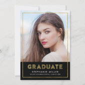 Aankondiging van Black Gold Geometric Photo Afstud (Voorkant)