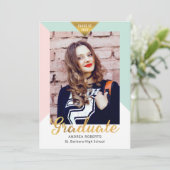 Aankondiging van Black Gold Geometric Photo Afstud (Staand voorkant)