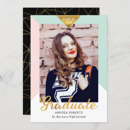 Aankondiging van Black Gold Geometric Photo Afstud