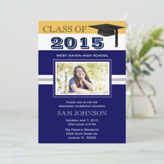 Aankondiging van Blue Afstuderen (Staand voorkant)