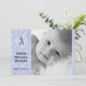 Aankondiging van Blue Paisley Baby Boy (Staand voorkant)