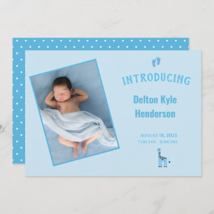 Aankondiging van Blue Photo Newborn Baby Boy