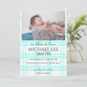 Aankondiging van Blue Plaid Birth (Staand voorkant)