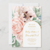 Aankondiging van blush Floral Garden Pastel Elopem (Voorkant)