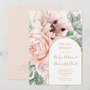 Aankondiging van blush Floral Garden Pastel Elopem