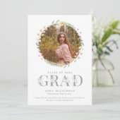 Aankondiging van Boho Wildflower Digital Afstudere (Staand voorkant)