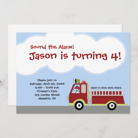 Aankondiging van brandweermotor (Voorkant / Achterkant)