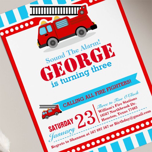 Aankondiging van brandweermotor op zaterdag