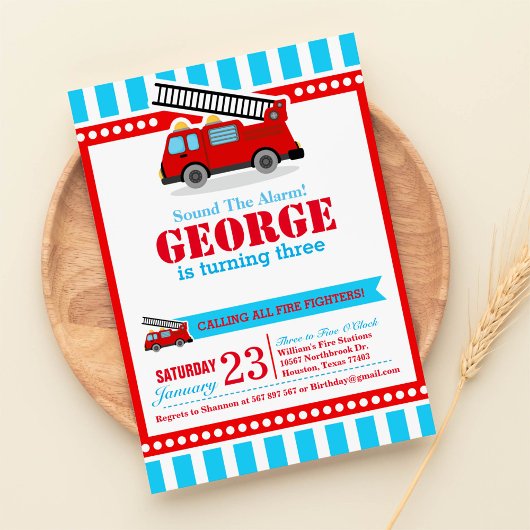 Aankondiging van brandweermotor op zaterdag