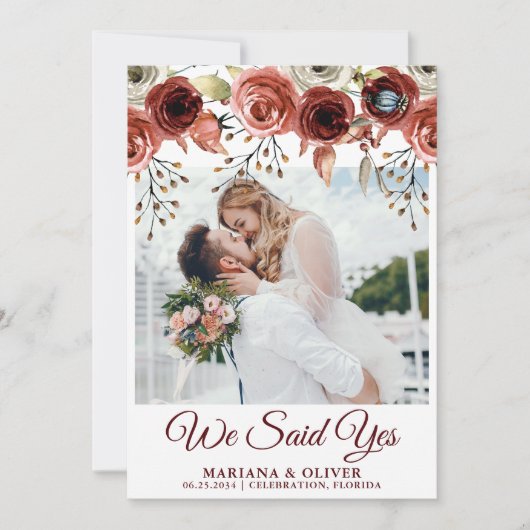 Aankondiging van bruiloften najaar Waterverf Flora (Voorkant)