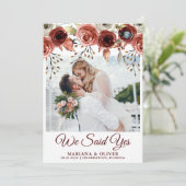 Aankondiging van bruiloften najaar Waterverf Flora (Staand voorkant)