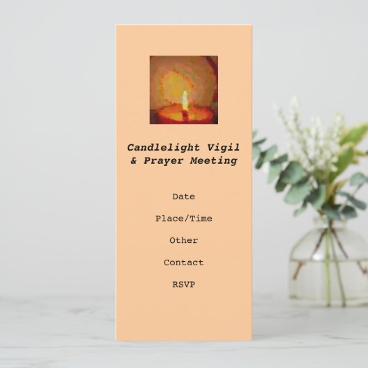 Aankondiging van Candlelight Vigil (Staand voorkant)