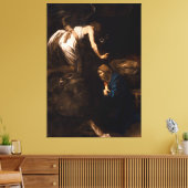 Aankondiging van Caravaggio (1608) Canvas Afdruk (Insitu (Woonkamer))