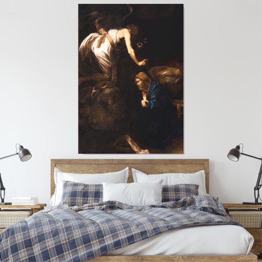 Aankondiging van Caravaggio (1608) Canvas Afdruk (Insitu (Slaapkamer))