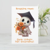 🎓Aankondiging van Chibi Blooms afstuderen Kaart (Staand voorkant)