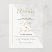 Aankondiging van Chic Gold White marmer Wedding bi (Voorkant)