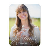 Aankondiging van Chic Silver Script Photo Afstuder Magneet (Verticaal)