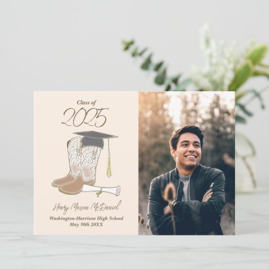 Aankondiging van Cowboy Country Foto Afstuderen (Staand voorkant)