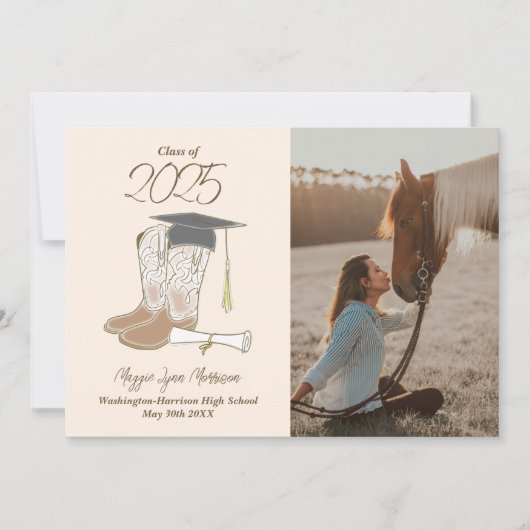 Aankondiging van Cowgirl Country Foto Afstuderen (Voorkant)