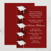 Aankondiging van Cute Elegant Maroon Afstuderen (Voorkant / Achterkant)