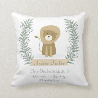 Aankondiging van Cute Oerwoud Safari Lion Baby Boy Kussen