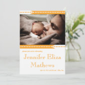 Aankondiging van Cute Oranje Stripe Baby Girl (Staand voorkant)