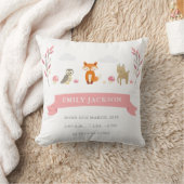 Aankondiging van Cute Woodland Animal Baby Girl Pi Kussen (Deken)