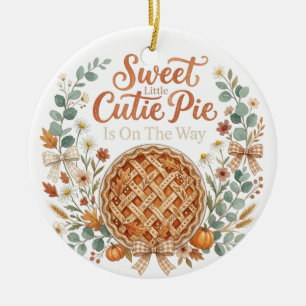 Aankondiging van Cutie Pie Pumpkin Pie Baby Keramisch Ornament