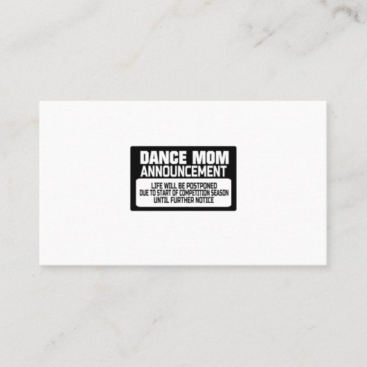 Aankondiging van Dance Mam (Voorkant)