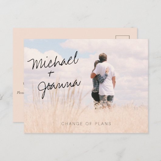 Aankondiging van de aankondiging van de datum van briefkaart (Voorkant / Achterkant)