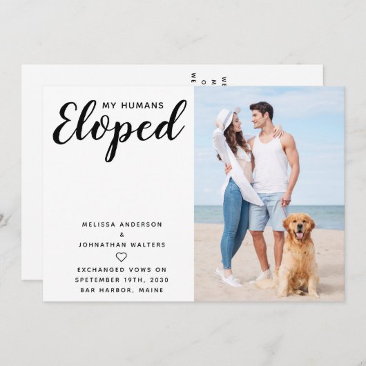 Aankondiging van de Aankondiging van de Elopement (Voorkant / Achterkant)