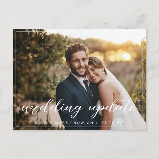 Aankondiging van de aankondiging van Elegant Weddi Briefkaart (Voorkant)