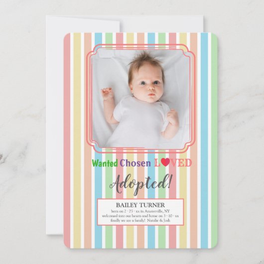 Aankondiging van de aanname van foto's gekozen en  (Voorkant)