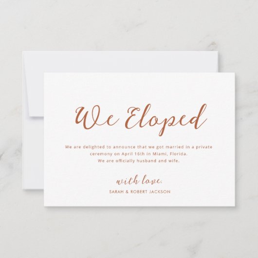 aankondiging van de aartone terracotta bruiloft (Voorkant)