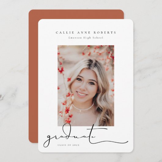 Aankondiging van de Afstuderen van de Foto van Scr (Voorkant / Achterkant)