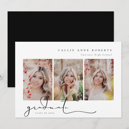 Aankondiging van de Afstuderen van de Foto van Scr (Voorkant / Achterkant)