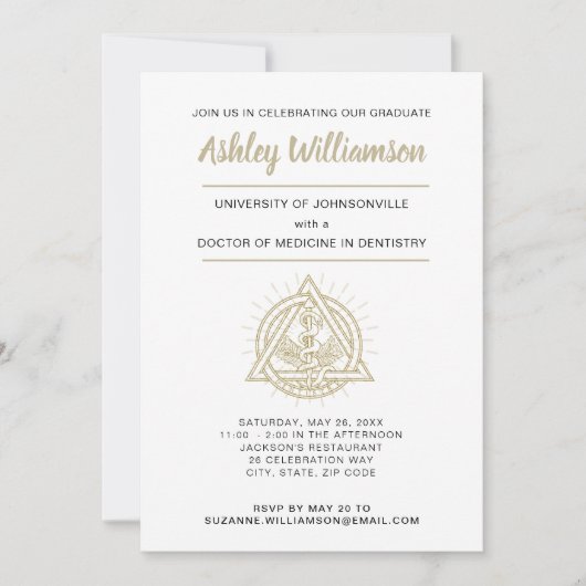 Aankondiging van de afstuderen van de tandheelkund (Voorkant)