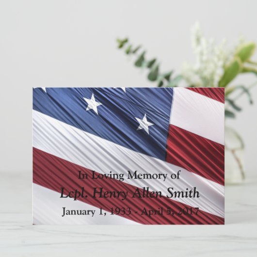 Aankondiging van de Amerikaanse militaire herdenki (Staand voorkant)