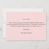 Aankondiging van de baby, Christelijke Schrift voo (Achterkant)