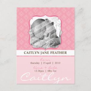 AANKONDIGING VAN DE baby :  elegant omlijst 6