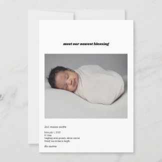 AANKONDIGING VAN DE baby FOTO-KAART