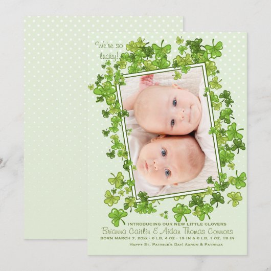 Aankondiging van de Baby Foto van St. Patrick (Voorkant / Achterkant)