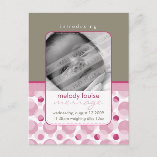 AANKONDIGING VAN DE baby hallo baby: (Voorkant)