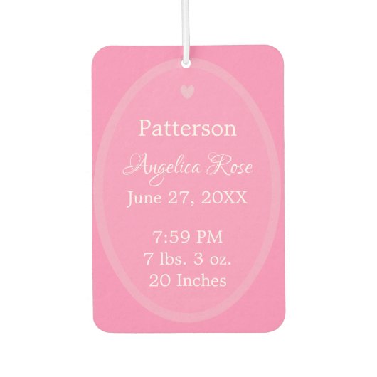 Aankondiging van de baby HAMbWG Air Freshener Luchtverfrisser (Voorkant)