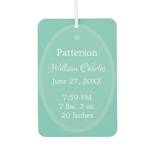 Aankondiging van de baby HAMbWG Air Freshener Luchtverfrisser (Voorkant)