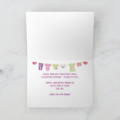 Aankondiging van de baby roze fotokaart (Binnen)