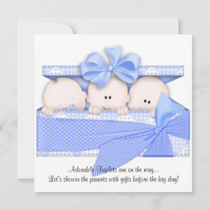 Aankondiging van de Baby shower van Blue Triplet