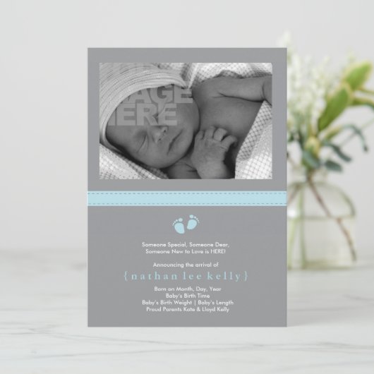 Aankondiging van de baby Steps Birth (Staand voorkant)