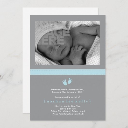 Aankondiging van de baby Steps Birth (Voorkant / Achterkant)