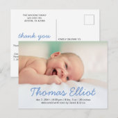 Aankondiging van de Baby van de Foto Cute Blue Scr (Voorkant / Achterkant)